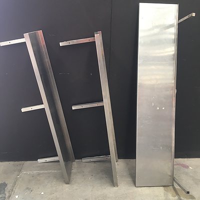 Stainless Steel Wall Mounted Single Shelf - Lot Of 3