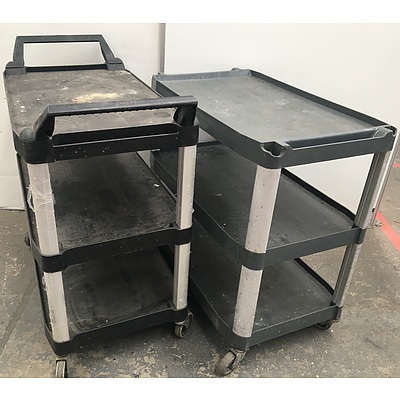 Plastic Catering Trolleys - Lot Of Two