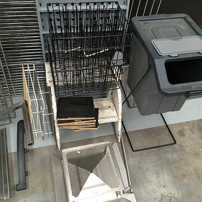 Pallet Of Assorted Shelving And Catering Equipment