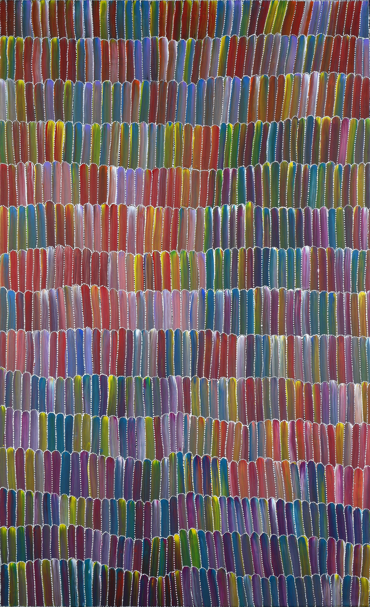 'Jeannie Mills Pwerle (born 1965), Bush Yam, Synthetic Polymer Paint on Canvas'