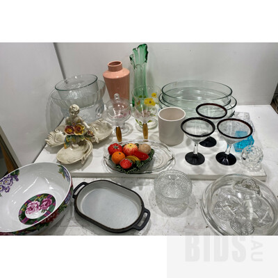Assorted Glass Dishware and Decorative Items