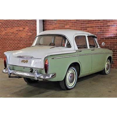 1/1960 Hillman Minx Deluxe IIIb 4d Sedan Green/White 1.5L