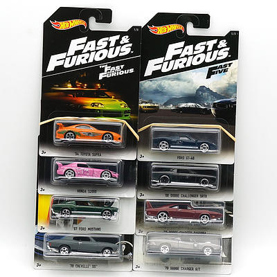 2016 Hot Wheels Fast and Furious Full Set of Eight Cars