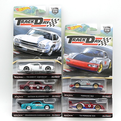 2016 Hot Wheels Track Day Full Set of Five Cars