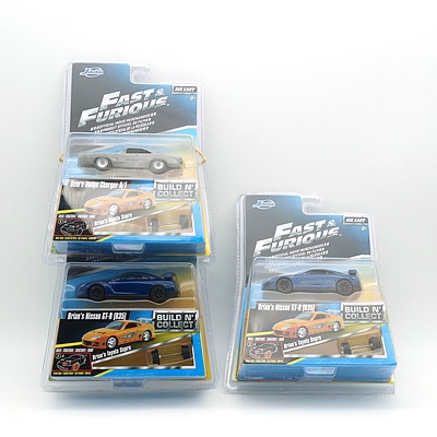 Three Jada Fast and Furious Diecast Build and Collect Cars