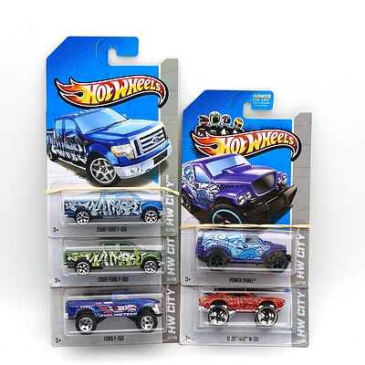 Five Hot Wheels HW City Models, Including Power Panel, Old 442 W30 and More 