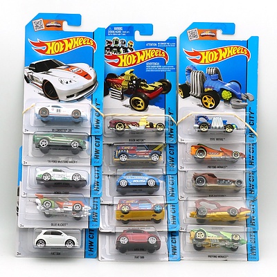Fifteen Hot Wheels HW City Models, Including 70 Ford Mustang Mach 1, 09 Corvette ZR1 and More