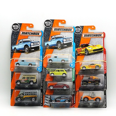 Ten Matchbox Cars, Including 64 Austin Mini Cooper, 62 Nissan Junior and More 