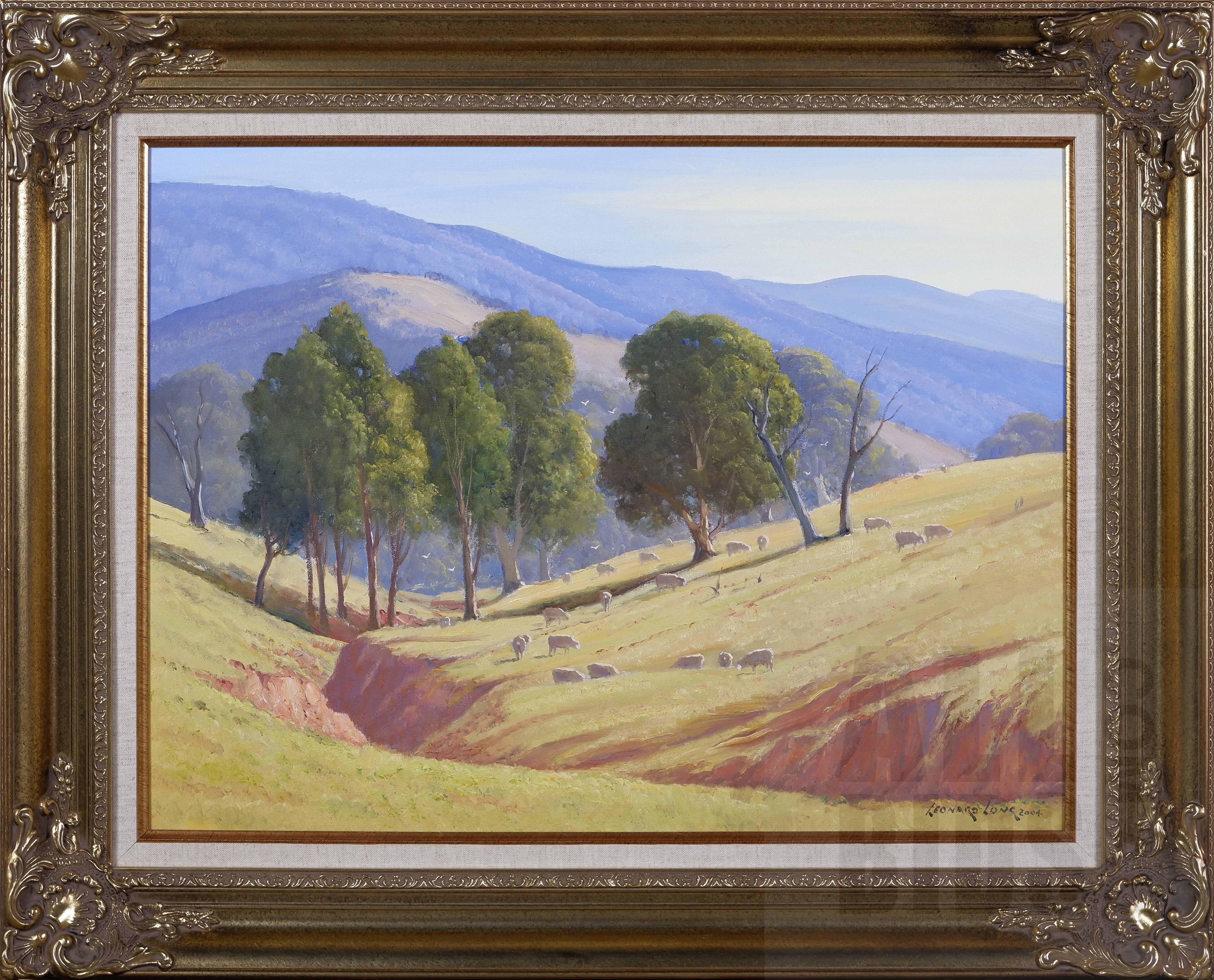 'Leonard Long (1911-2013), In the Hills At Cookmundoon, Wee Jasper, New South Wales 2004, Oil On Canvas on Board, 44.5 x 60 cm'