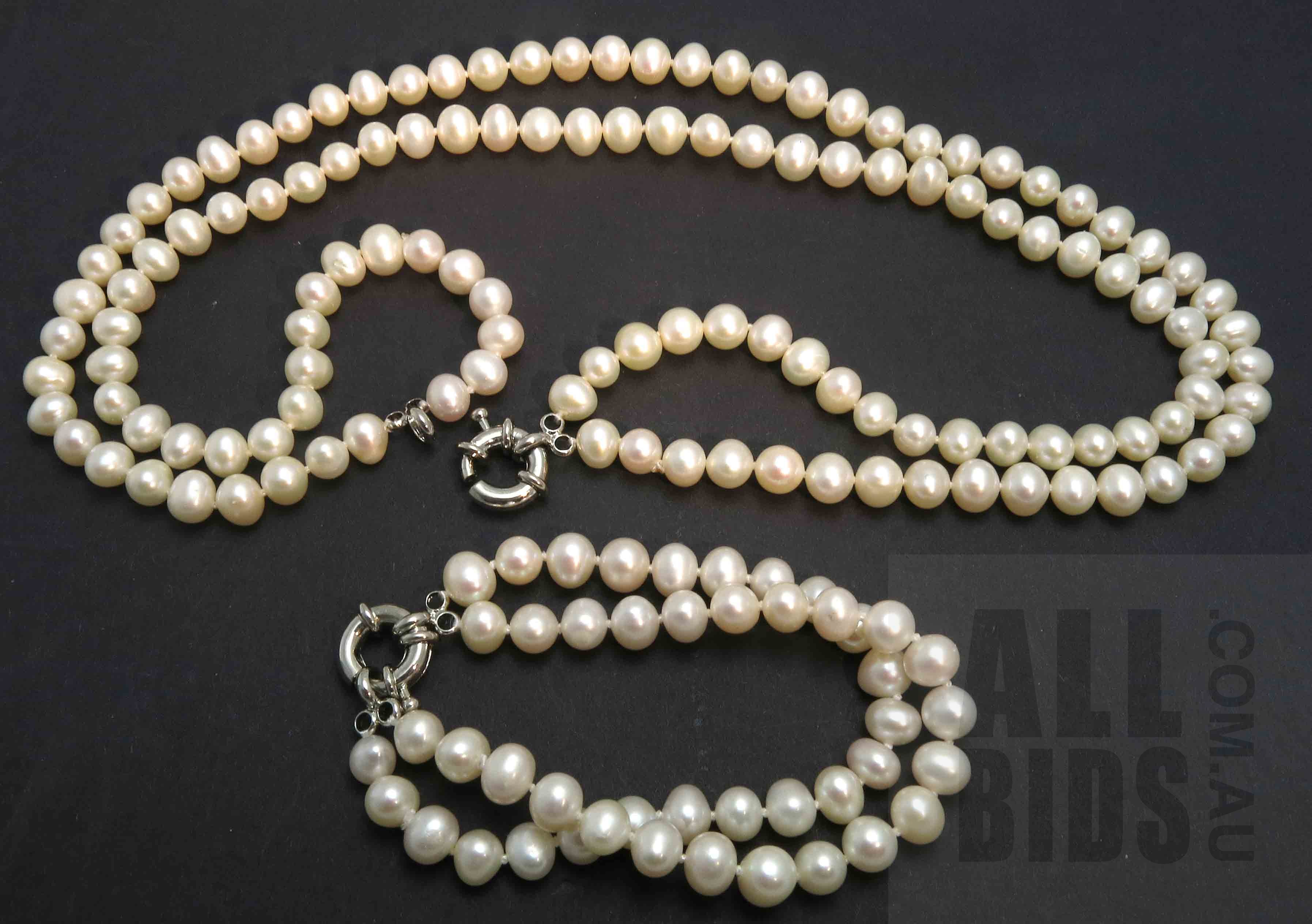 Freshwater Pearl Necklace Bracelet - Lot 1233412 | ALLBIDS