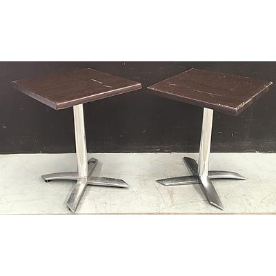 Folding Cafe Tables - Lot Of Two