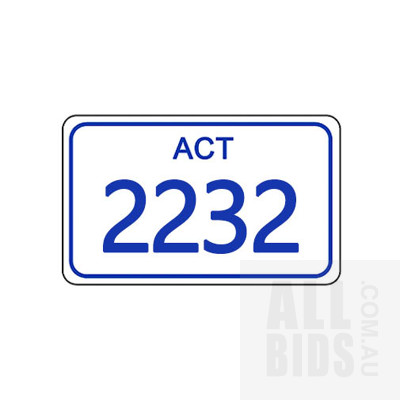 ACT Number Plate 2232