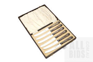 Boxed Set of Six Sterling Silver Handled Fruit Knives