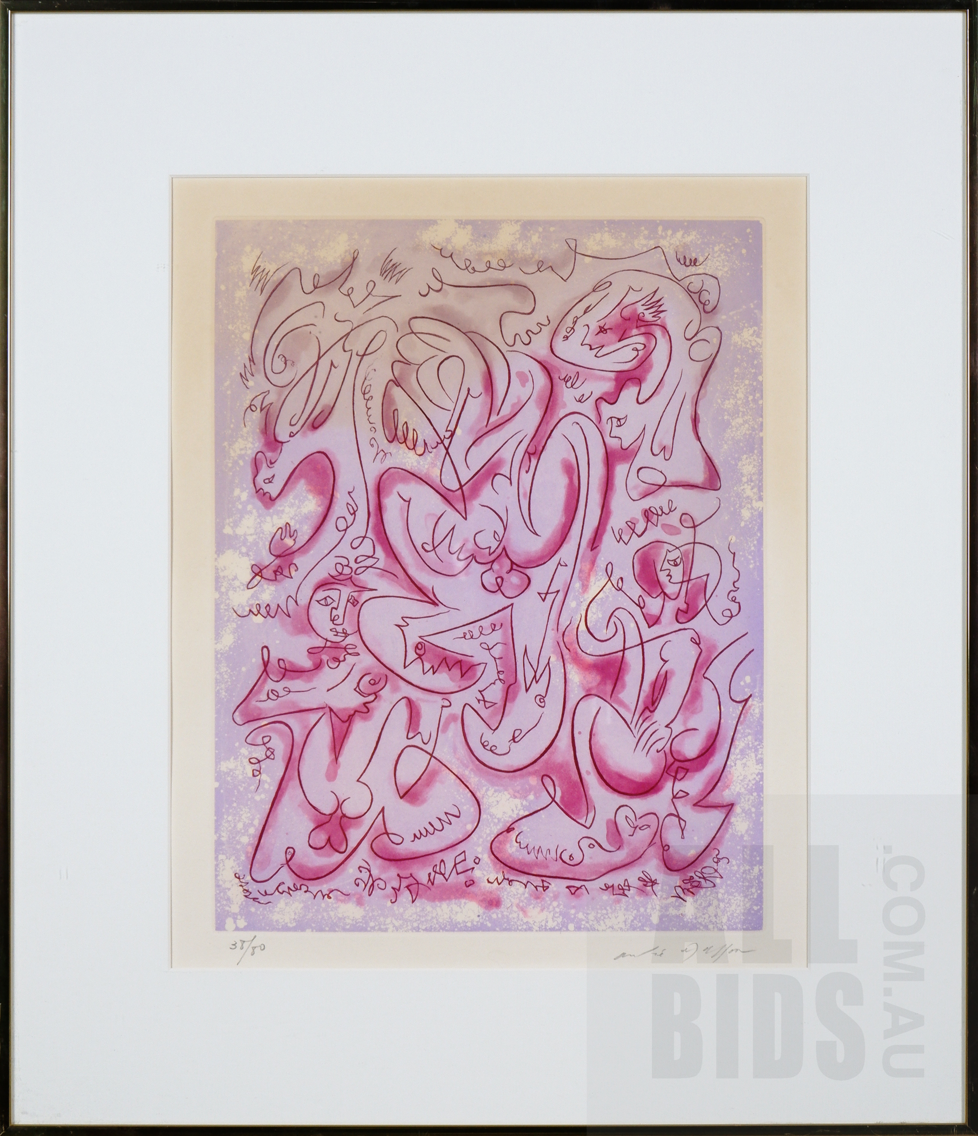 'Andre Masson (1867-1987, Belgian), LEmerveille Merveilleux 1973, Etching and Aquatint, 34 x 26 cm (image size)'