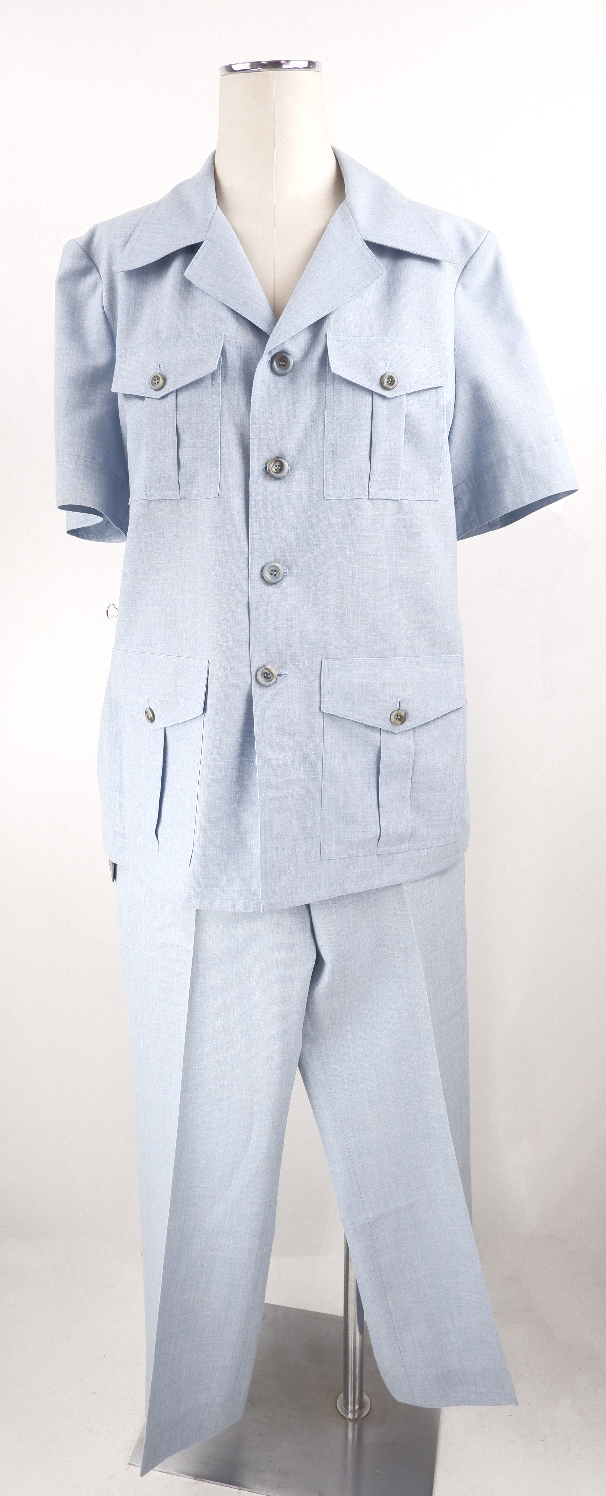 pale blue safari suit