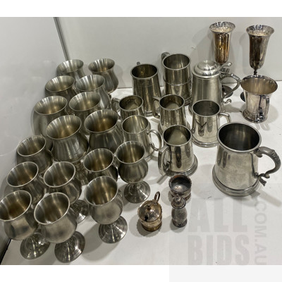 Lot of Pewter Cups & Tankards