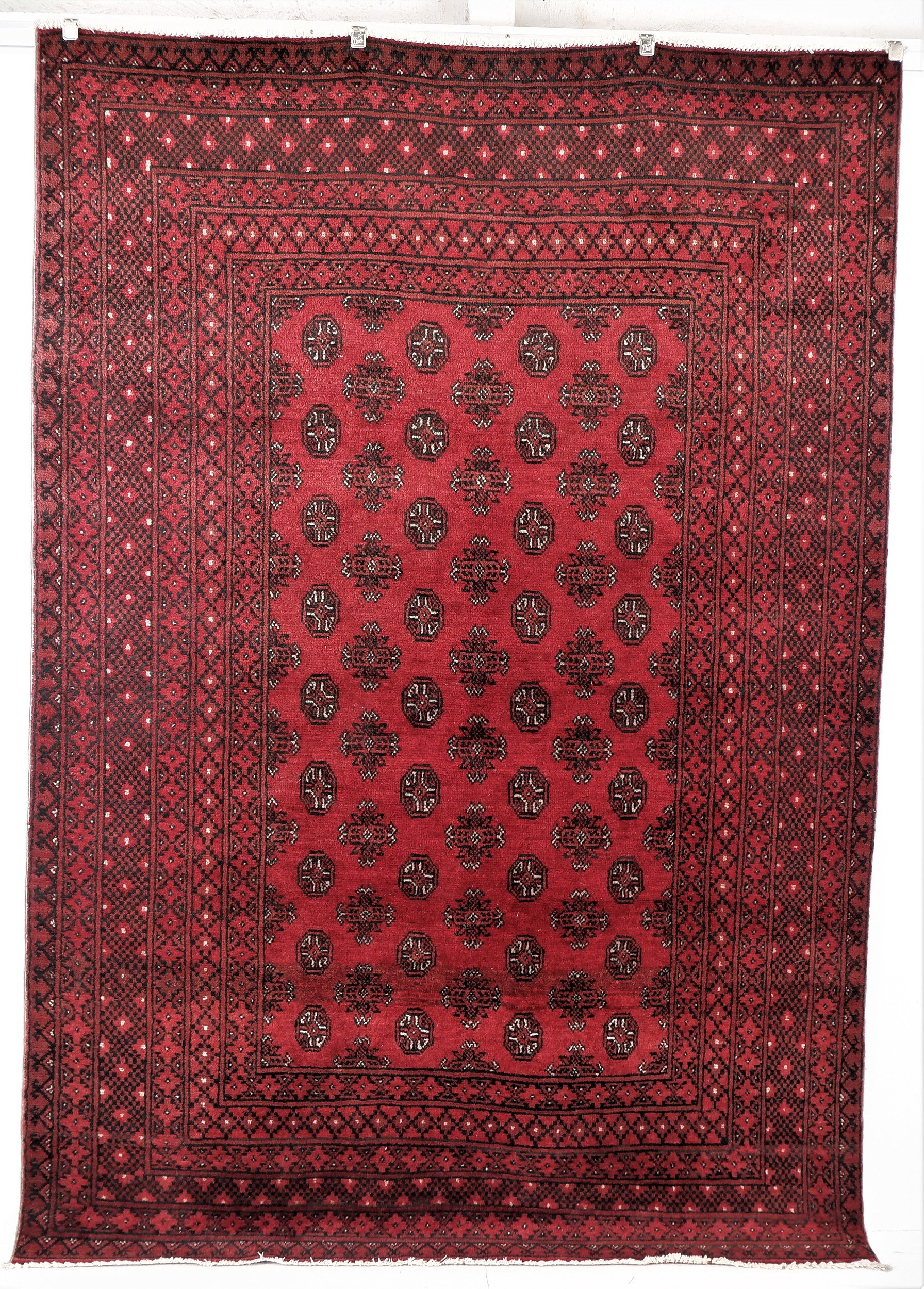 'Afghan Bokhara Hand Knotted Pure Wool Rug '