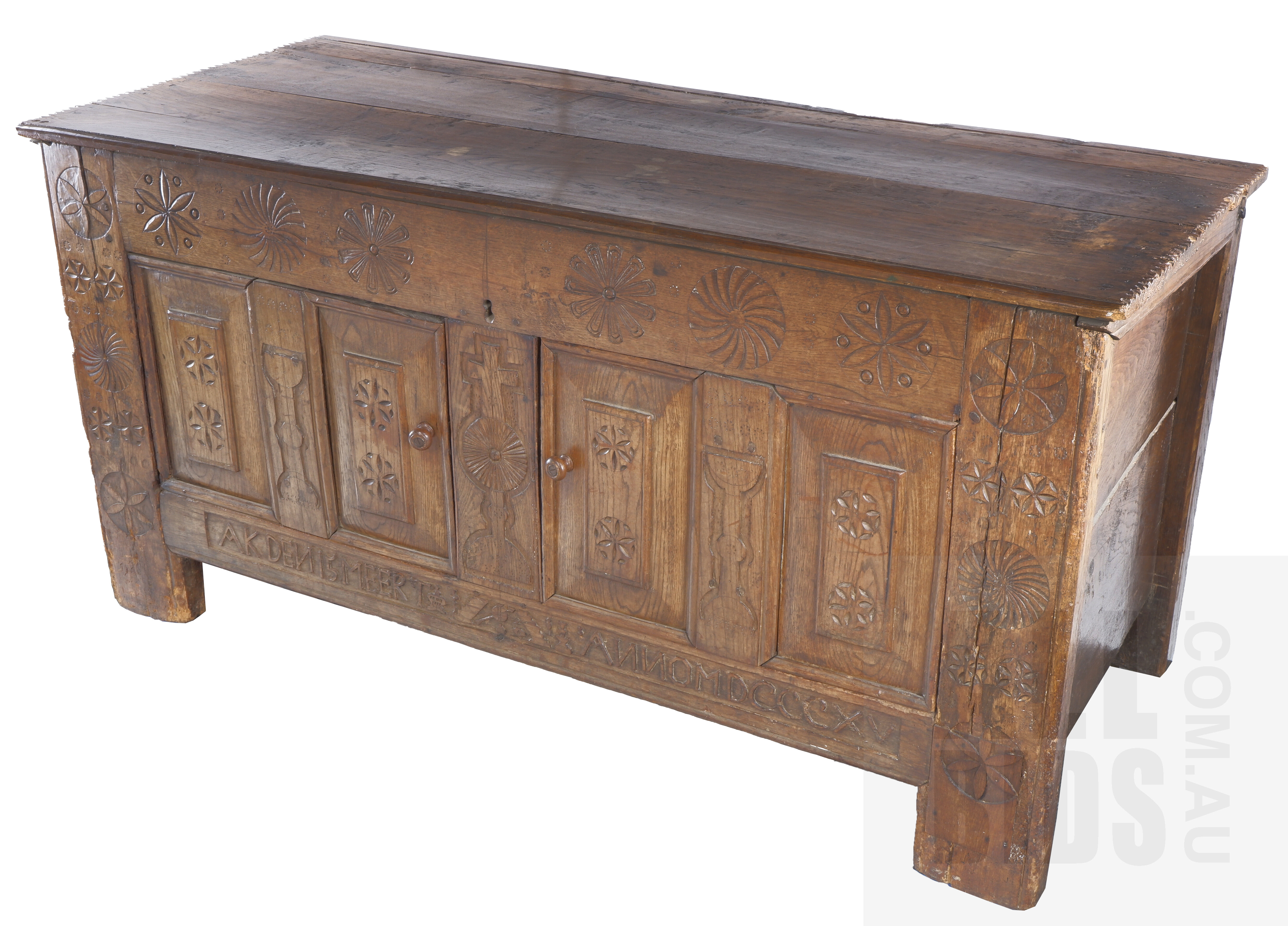 'A Dutch Oak and Ebony Veneered Cabinet (Kussenkast) 17th/18th Century'