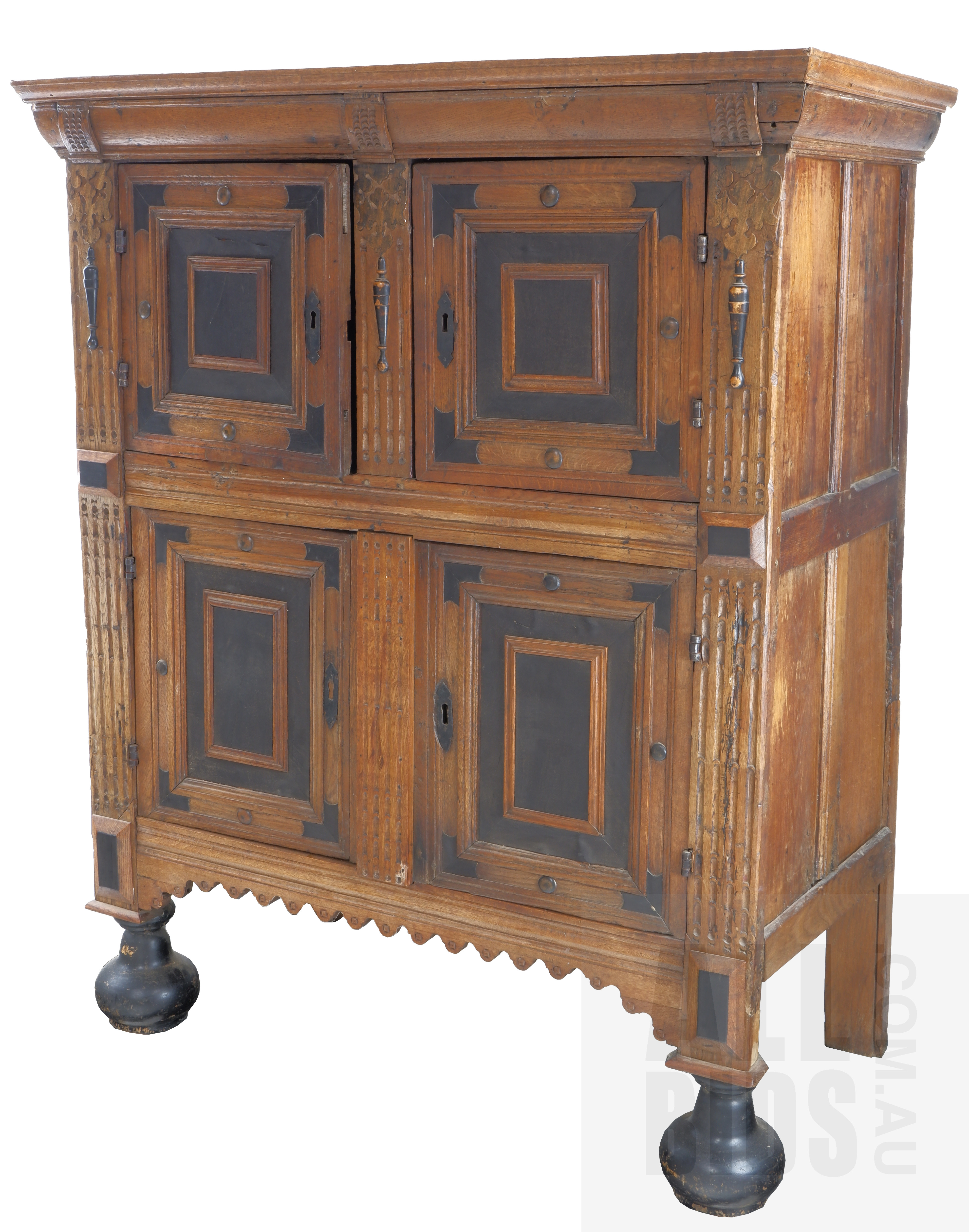 'An Impressive Large Dutch Panelled Oak Coffer, Inscribed and Dated MDCCCXV (1815)'