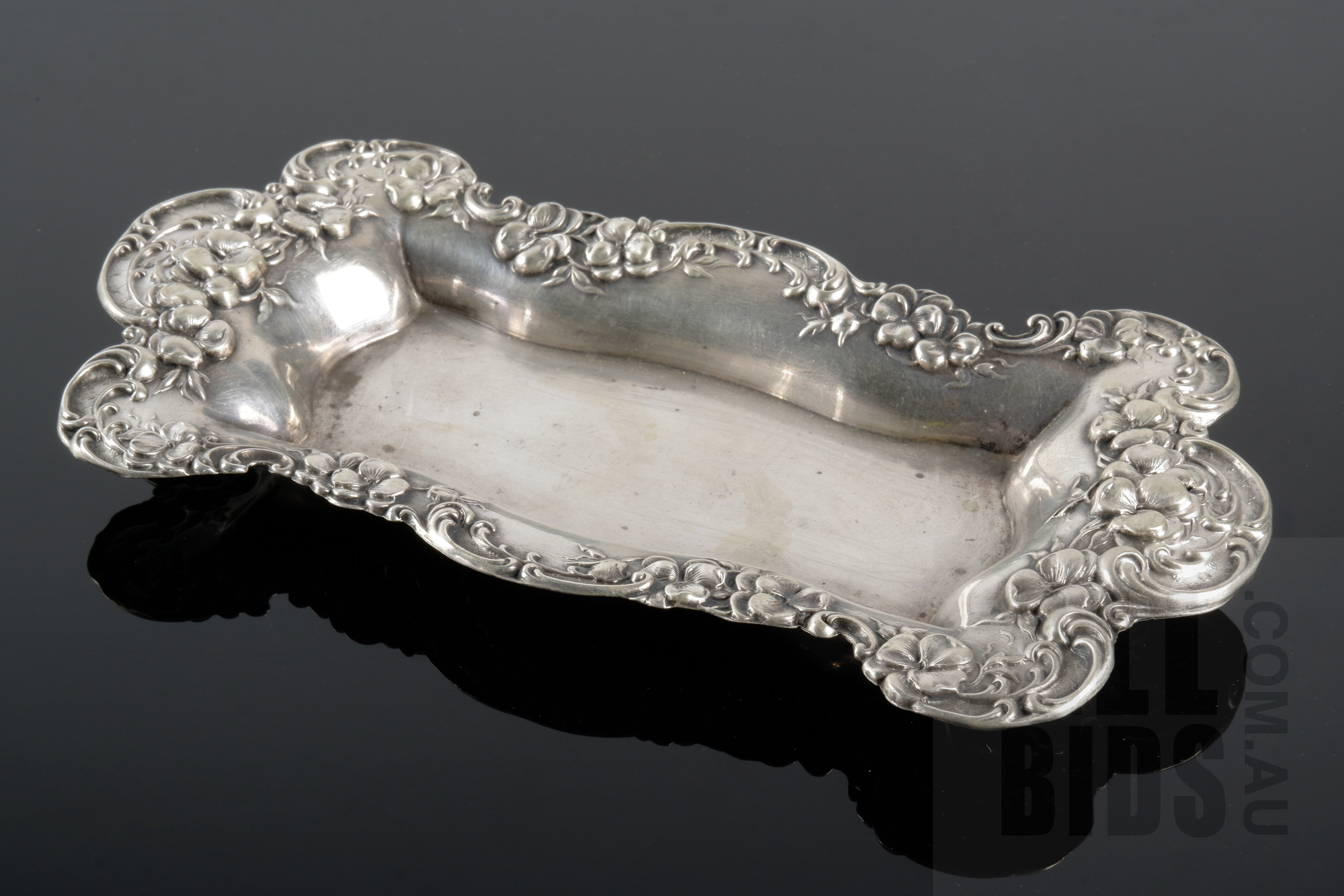 'American Sterling Silver Art Nouveau Tray, Marked Alvin Sterling, 64g'