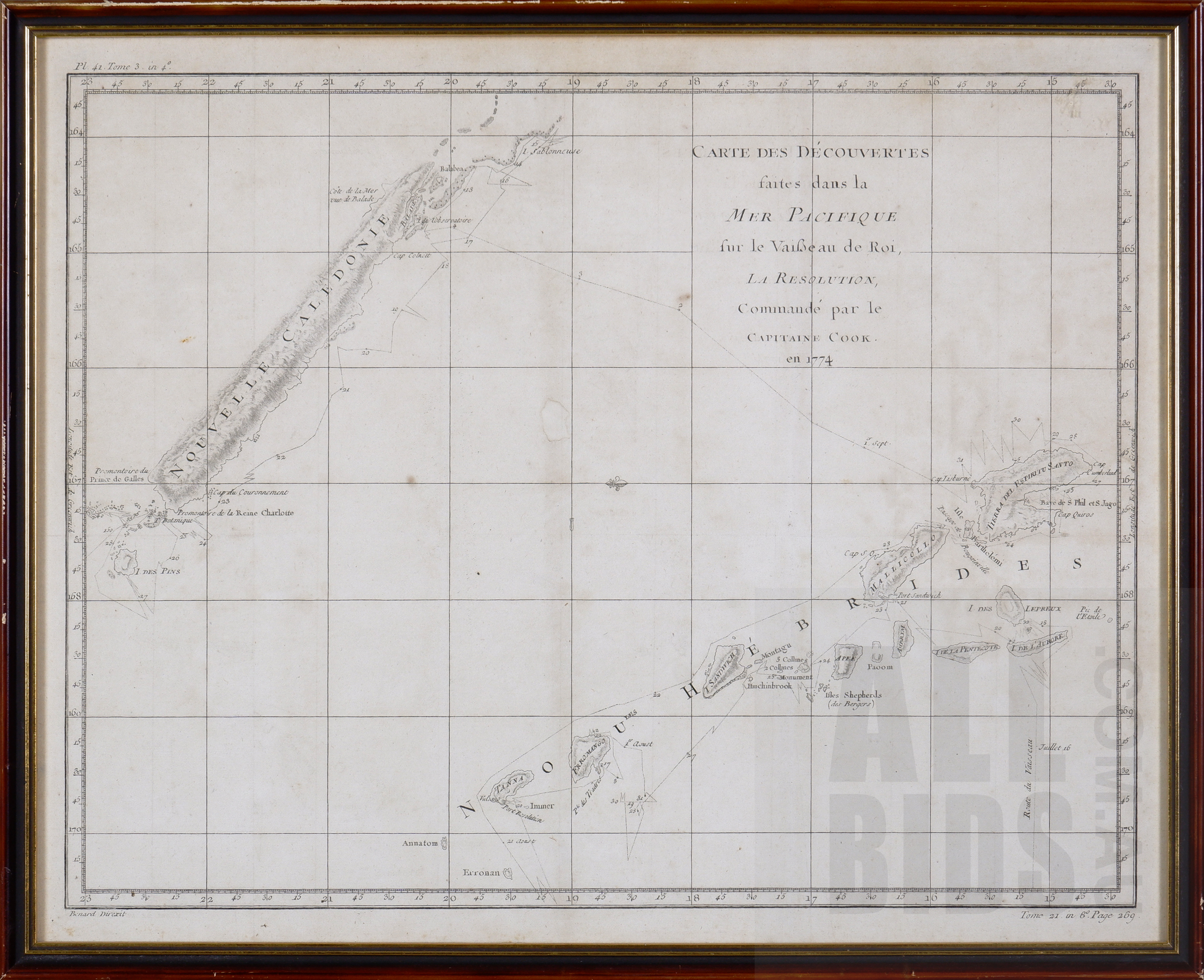 'Robert Benard (French active 1750-1785) Carte des decouvertes faites dans la Mer Pacifique ...1774, Published Paris 1785'