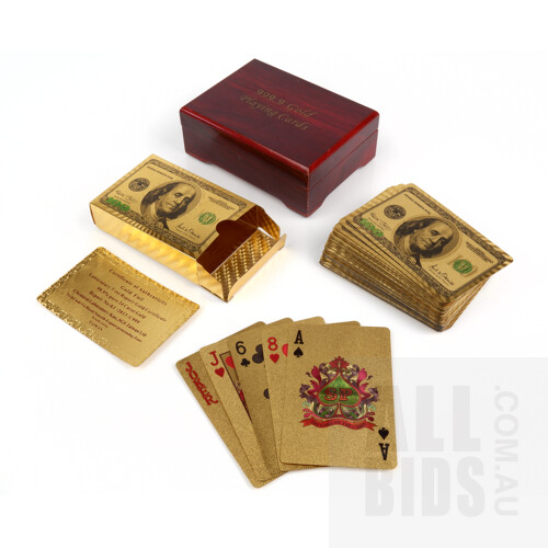 Boxed Set of Gold Plated Playing Cards