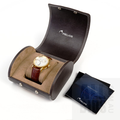 Gents Boxed Helios 800801-G Retrograde Collection Wristwatch