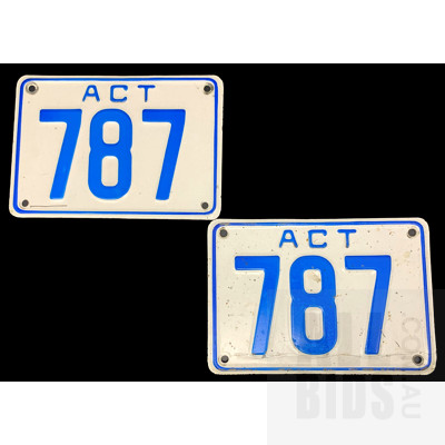 ACT Number Plate 787
