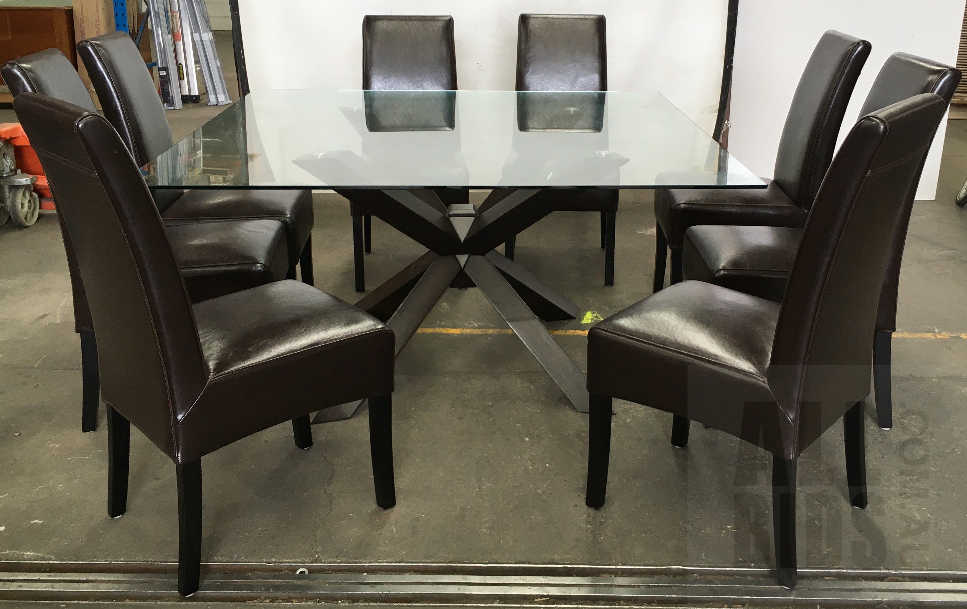 nick scali glass dining table