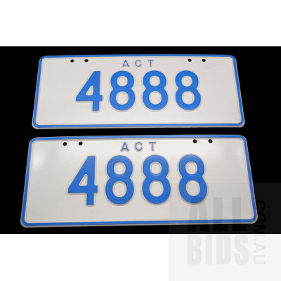 ACT Number Plate 4888
