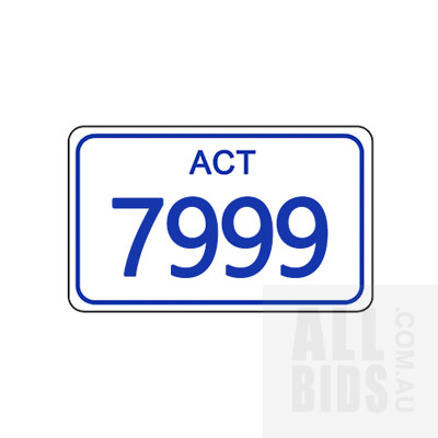 ACT Number Plate 7999