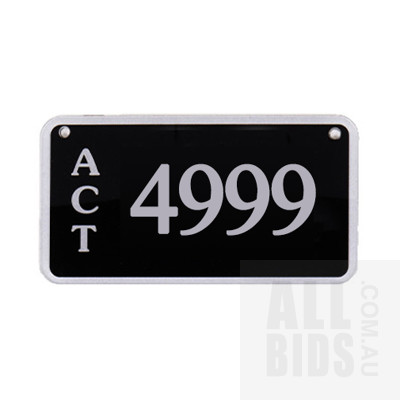 ACT Number Plate 4999