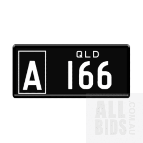 Queensland QLD Numerical A Number Plate A.166