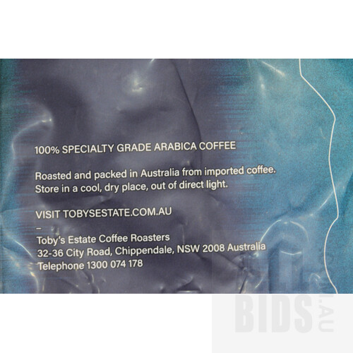 Toby's Estate Coffee Roasters Arabica Coffee Beans 1kg Bags(expired) - Lot of Five