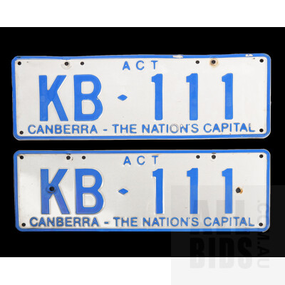 ACT Number Plate KB111