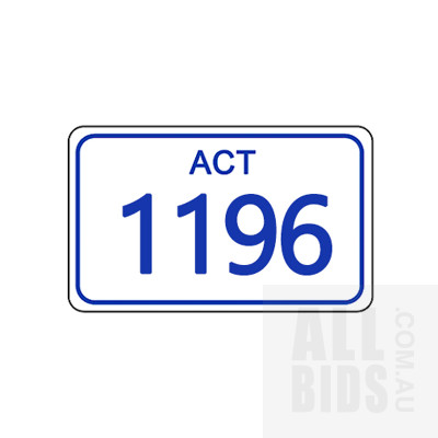 ACT Number Plate 1196
