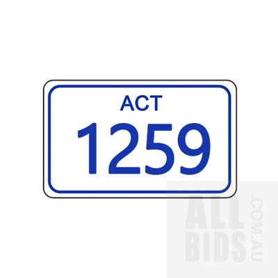 ACT Number Plate 1259