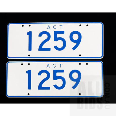 ACT Number Plate 1259