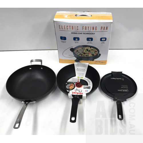Lenoxx Healthy Choice EPP116 Electric Frying Pan, Tefal Chefs Pan, Circulon Wok Stanley Rogers Non-Stick Aluminum Flat Pan