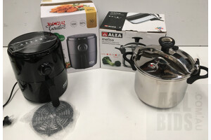 Kitchen Couture 3.4L Air Fryer And Alza Melisa Traditional Pressure Cooker 8 Liter