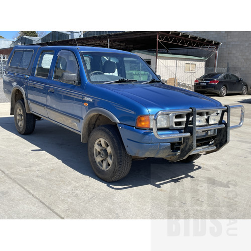 1/2000 Ford Courier XL (4x4) PE Crew Cab P/up Blue 2.5L