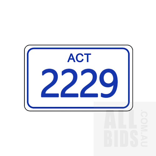 ACT Number Plate - 2229