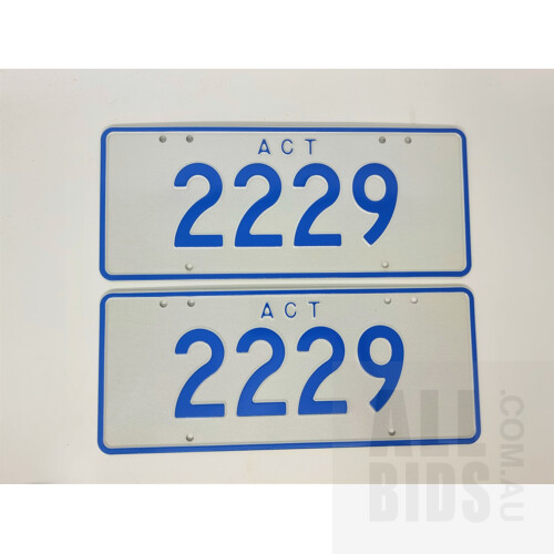 ACT Number Plate - 2229