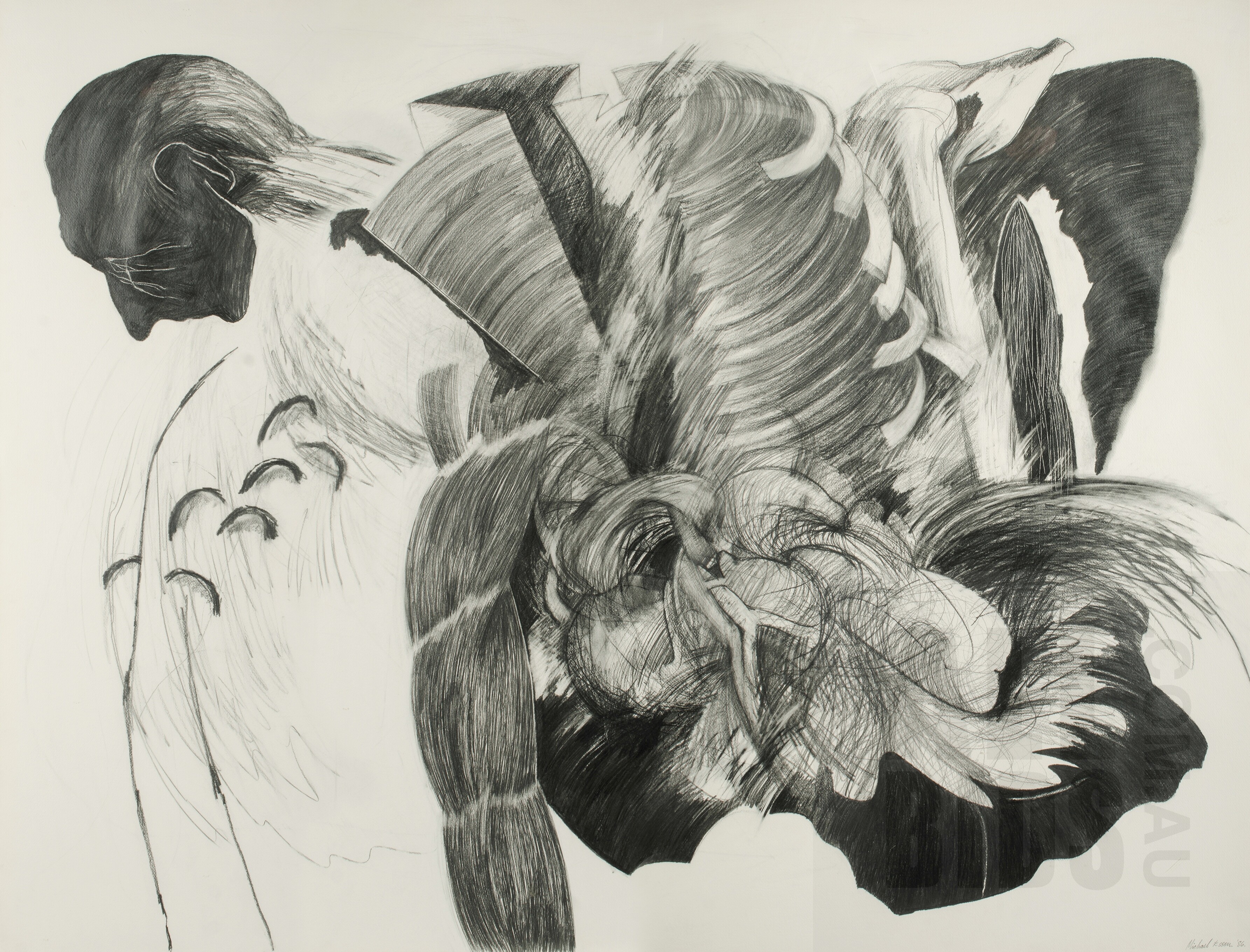 'Michael Esson (b.1950), Deconstructed Figure, 1986, Pencil, 104x133cm '