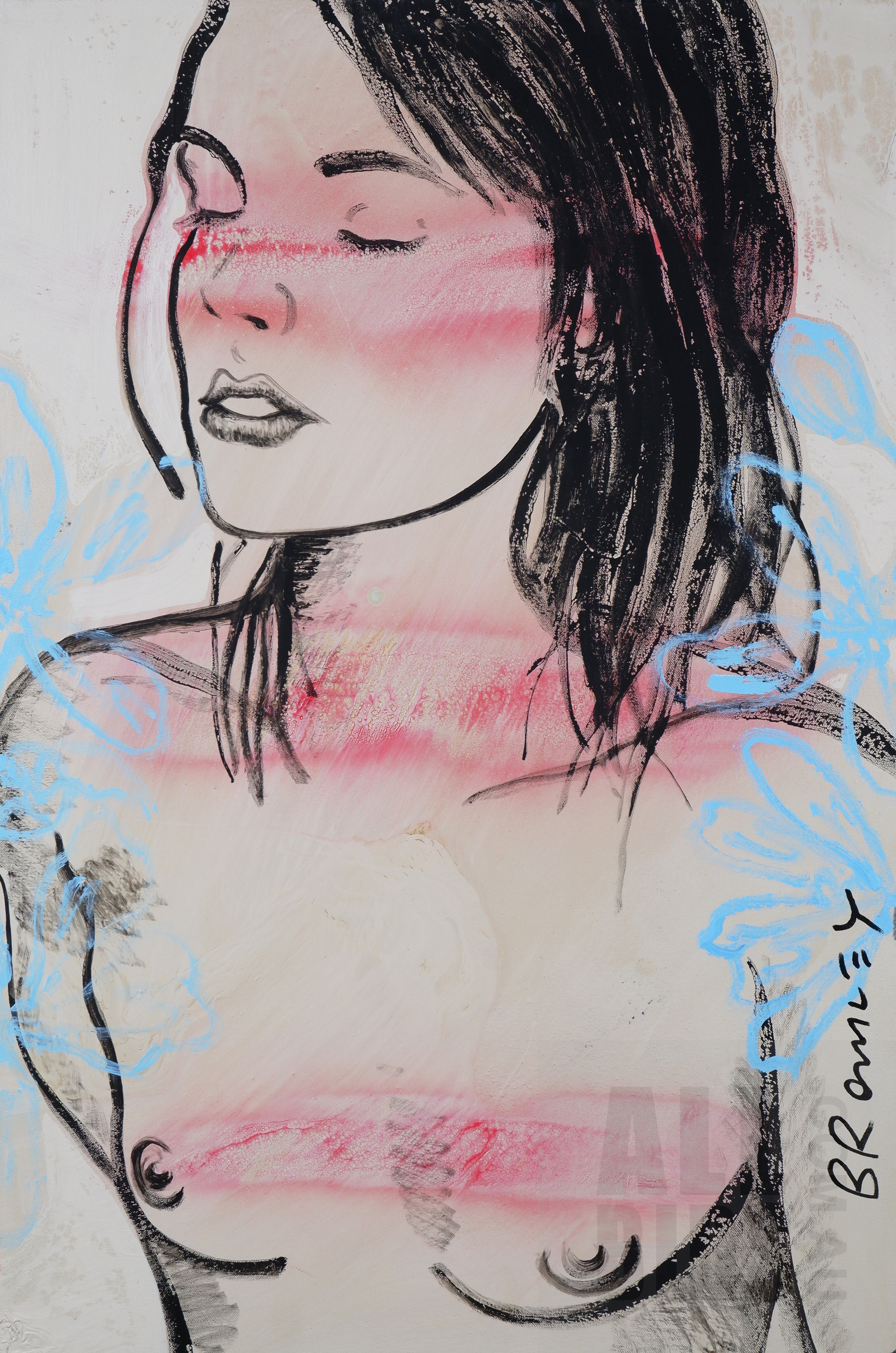 'David Bromley (born 1960), Belinda 2021, Acrylic on Canvas, 90 x 60 cm'