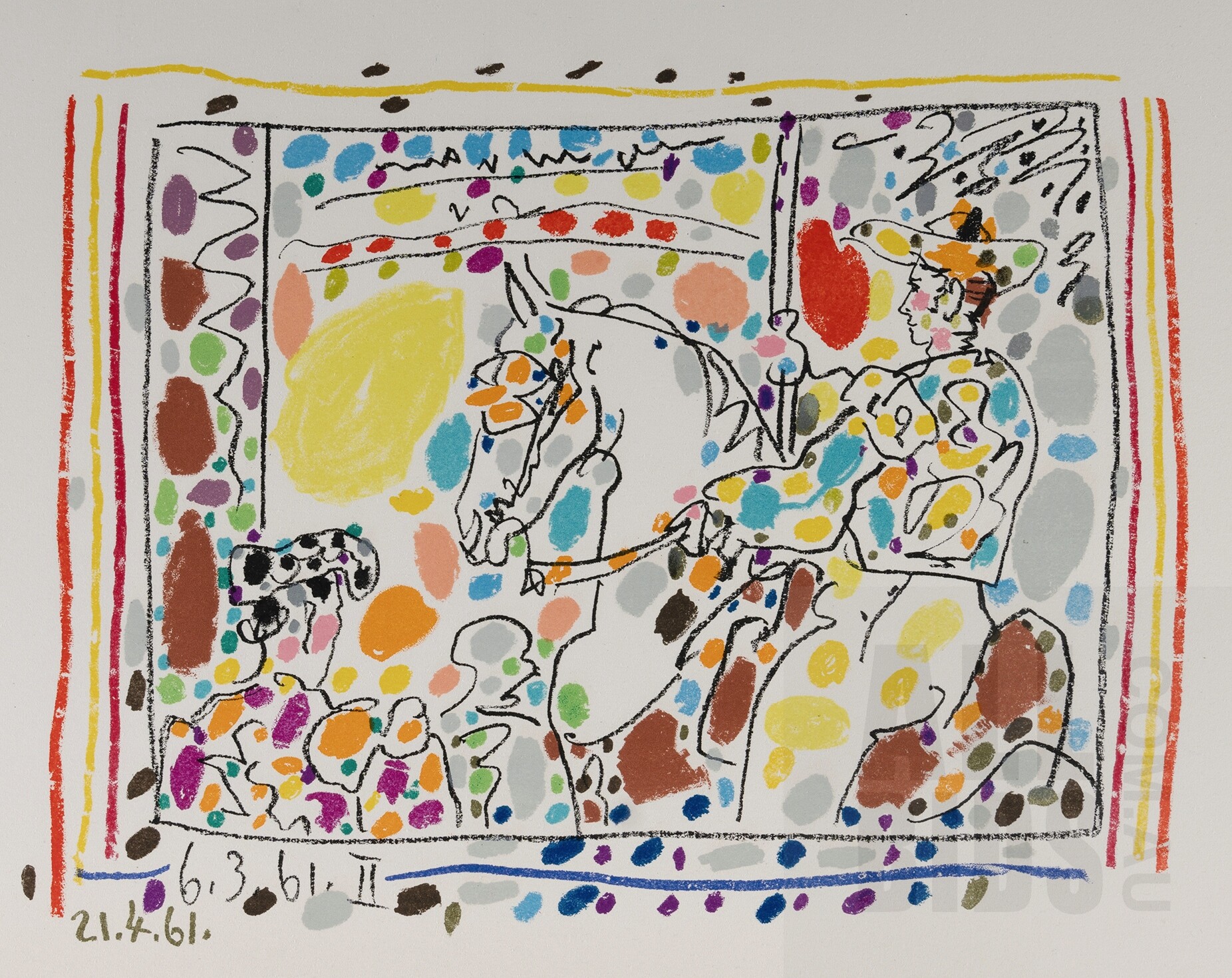 'Pablo Picasso (Spanish 1881-1973), Le Picador II (from A Los Toros Avec Picasso) 1961, Colour Lithograph, 21x27cm (image)'