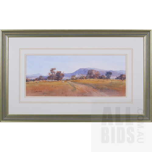 Isla Patterson (20th Century, Australian), Down the Land's End Track, Watercolour, 22 x 53 cm