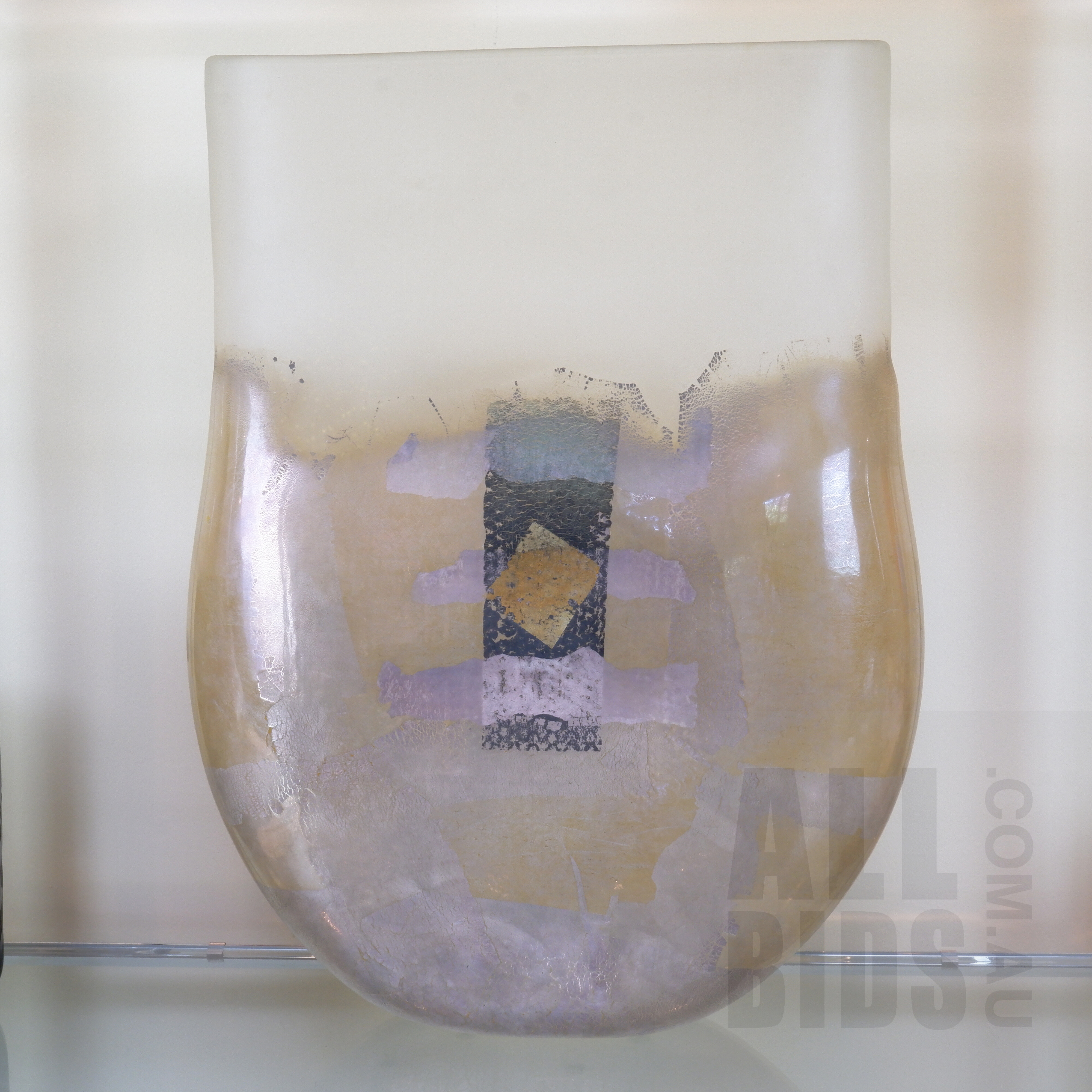 'Brian Hirst (1956-) Large Gilt Glass Flat Form Vase, BH2001-11'
