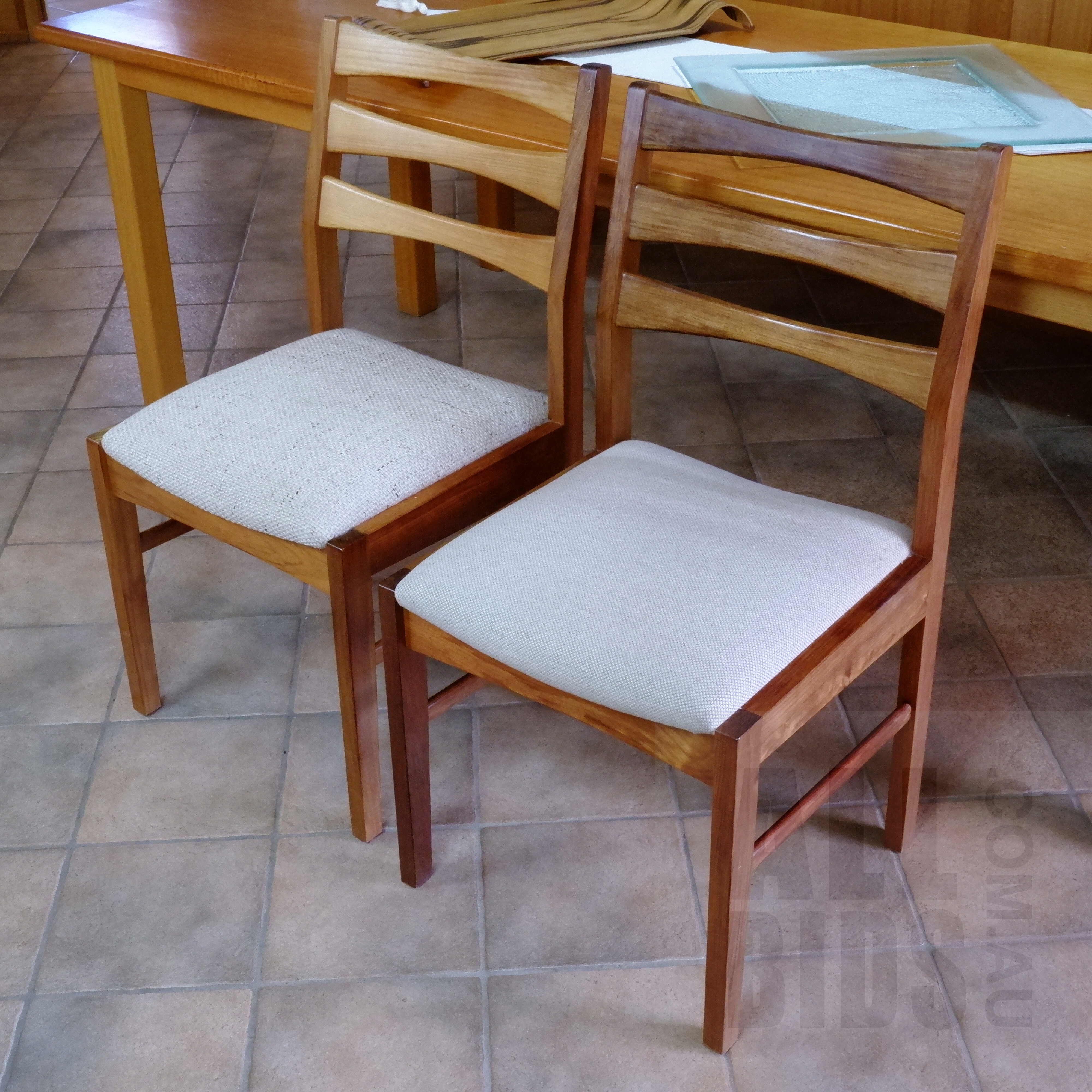 'Pair of Tasmanian Blackwood Dining Chairs Made by Pipers Truline'