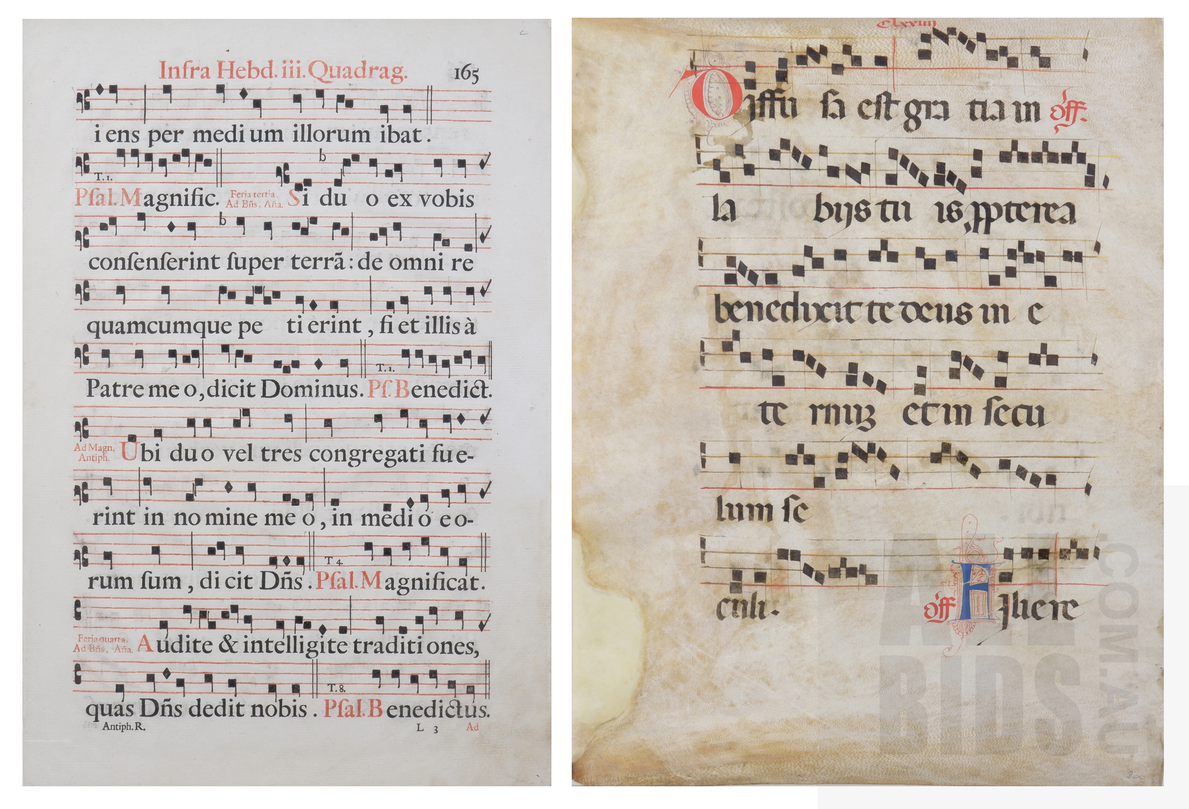 'Framed Antique Music Manuscript, together with another on vellum (unframed), each approx. 48 x 34 cm (2)'
